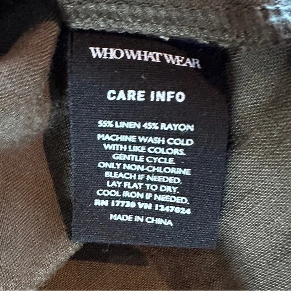 Like New Who What Wear Women's Olive Green Linen Blend Utility Jacket, L - Picture 9 of 9